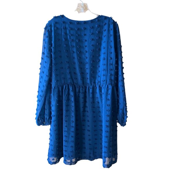 2 Swiss Dot Chiffon V-Neck Dresses Long Sleeve & Short Sleeve - Picture 9 of 13
